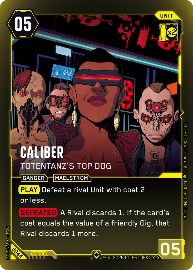 Caliber, Totentanz's Top Dog β044 Foil Cyberpunk TCG card