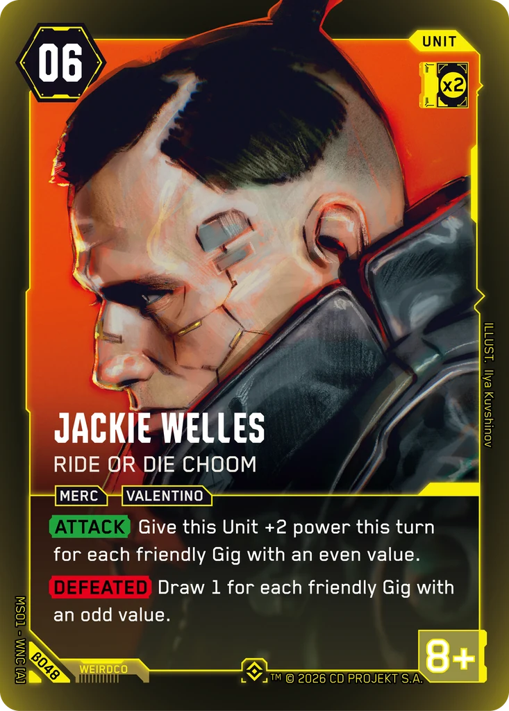 Jackie Welles, Ride or Die Choom β048 Foil Cyberpunk TCG card