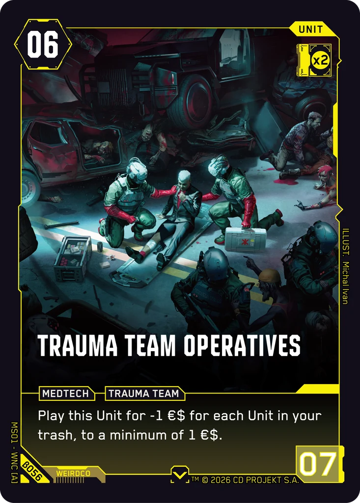 Trauma Team Operatives β056 Normal Cyberpunk TCG card