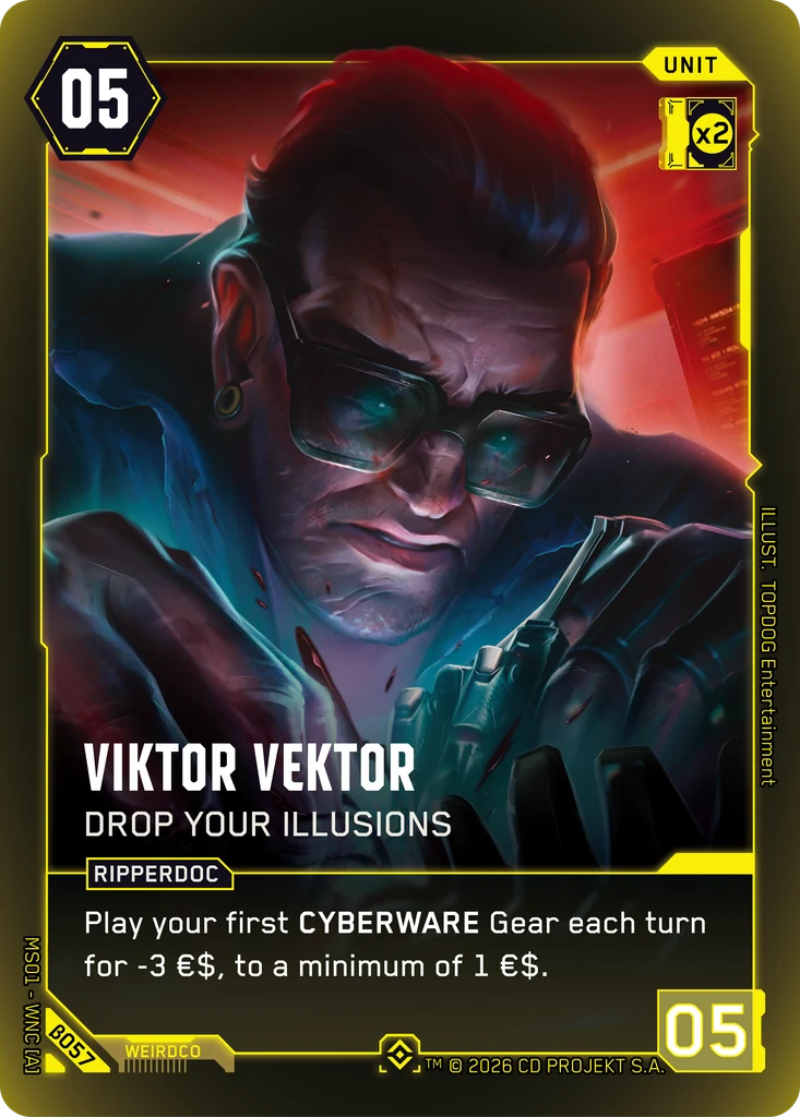 Viktor Vektor, Drop Your Illusions β057 Foil Cyberpunk TCG card