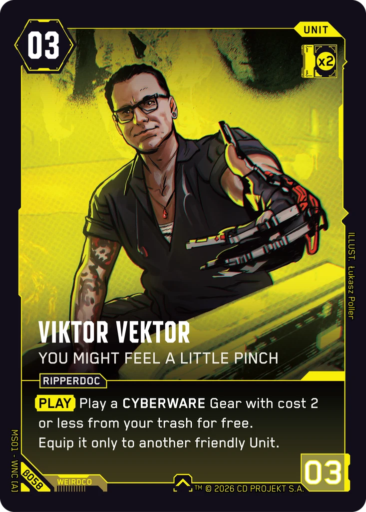 Viktor Vektor, You Might Feel a Little Pinch β058 Normal Cyberpunk TCG card