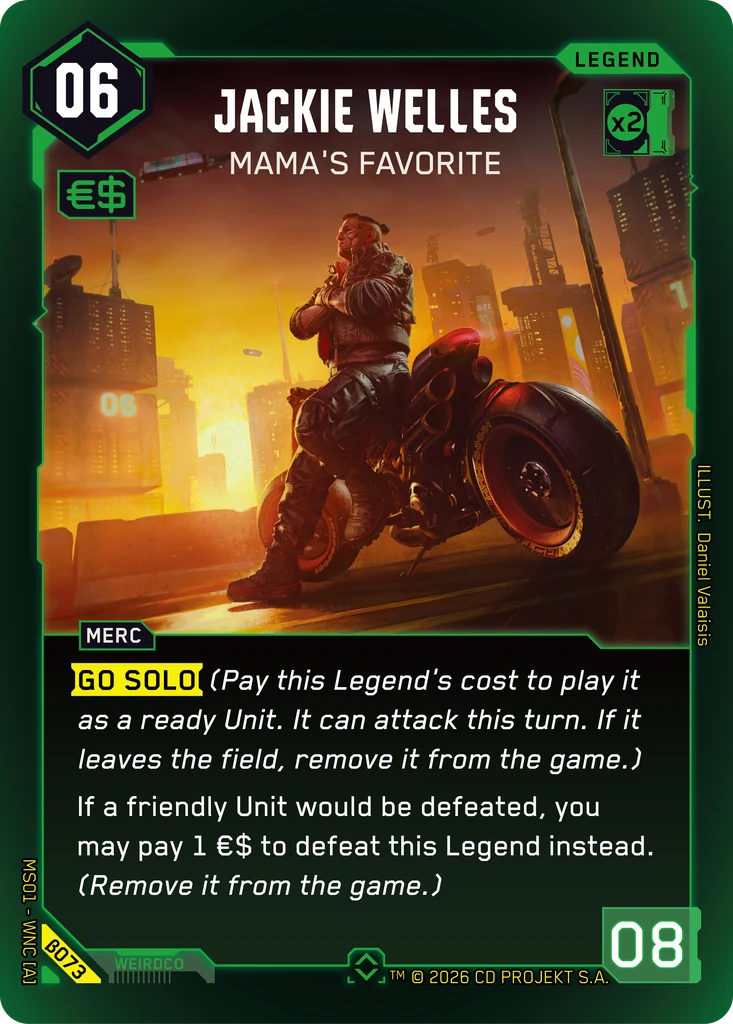 Jackie Welles, Mama's Favorite β073 Foil Cyberpunk TCG card