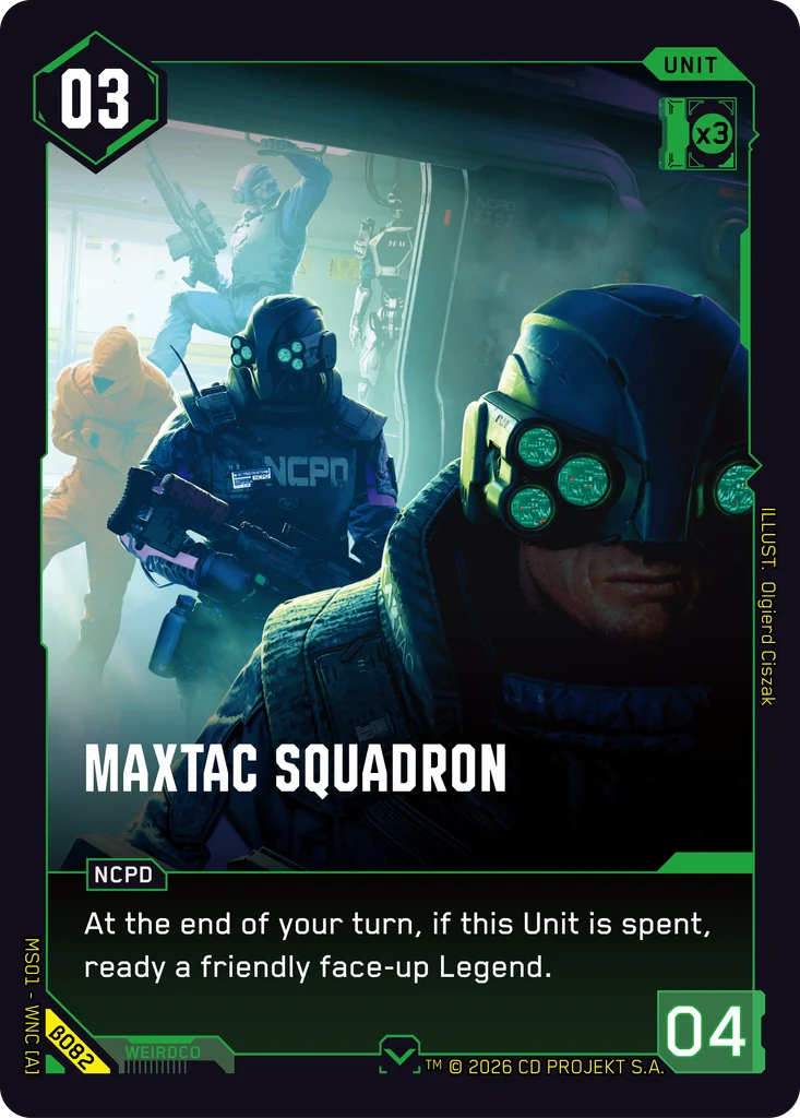 MaxTac Squadron β082 Normal Cyberpunk TCG card