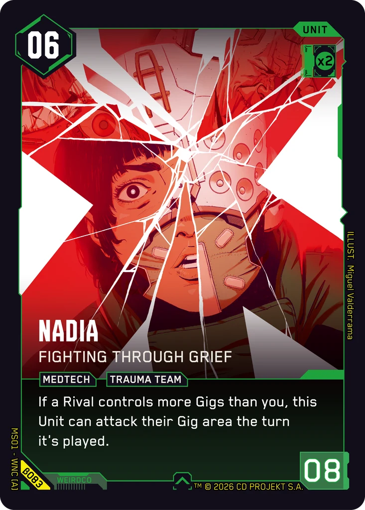 Nadia, Fighting Through Grief β083 Normal Cyberpunk TCG card