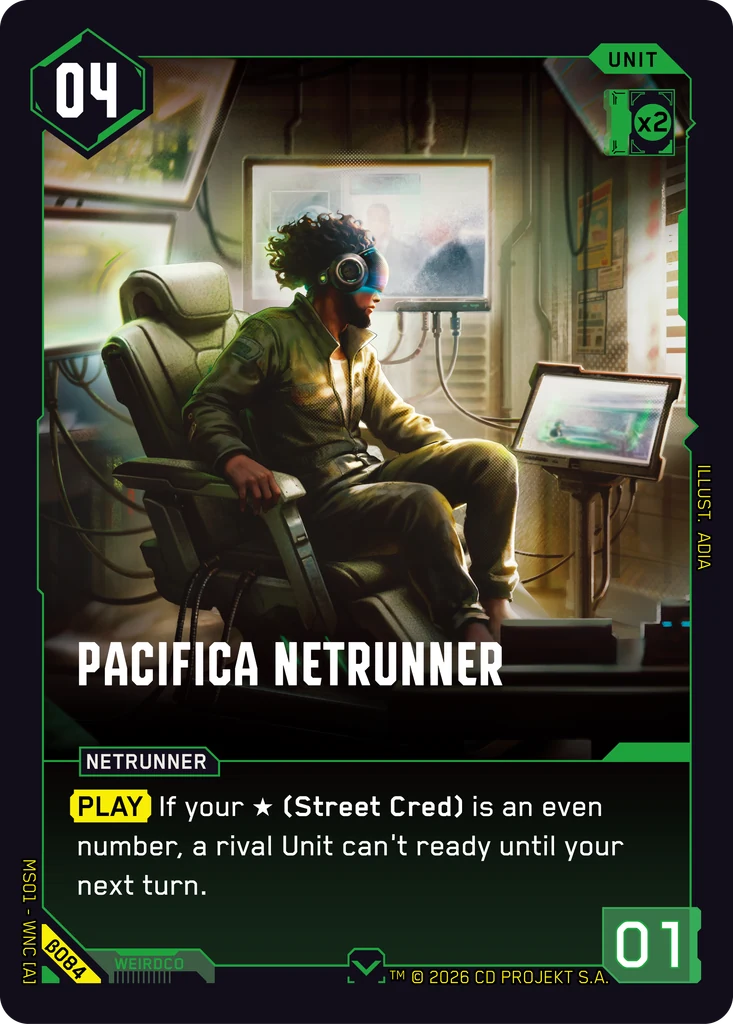 Pacifica Netrunner β084 Normal Cyberpunk TCG card