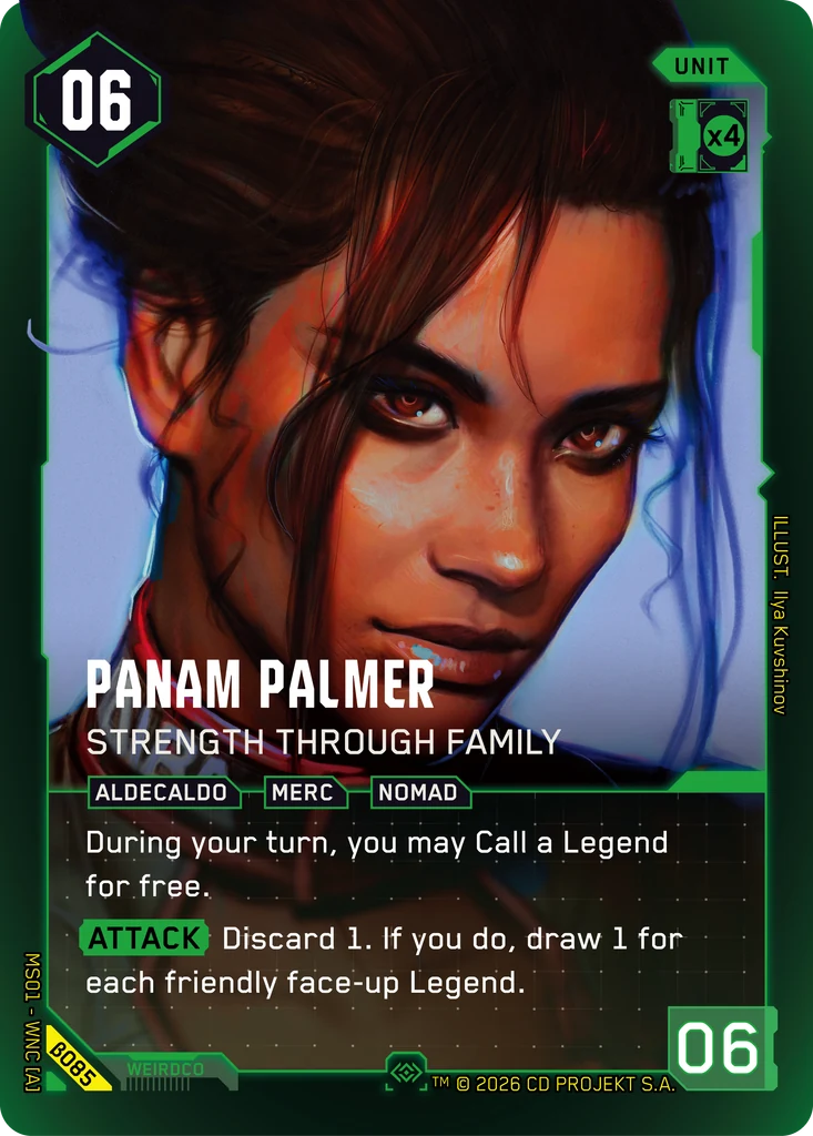 Panam Palmer, Strength Through Family β085 Foil Cyberpunk TCG card