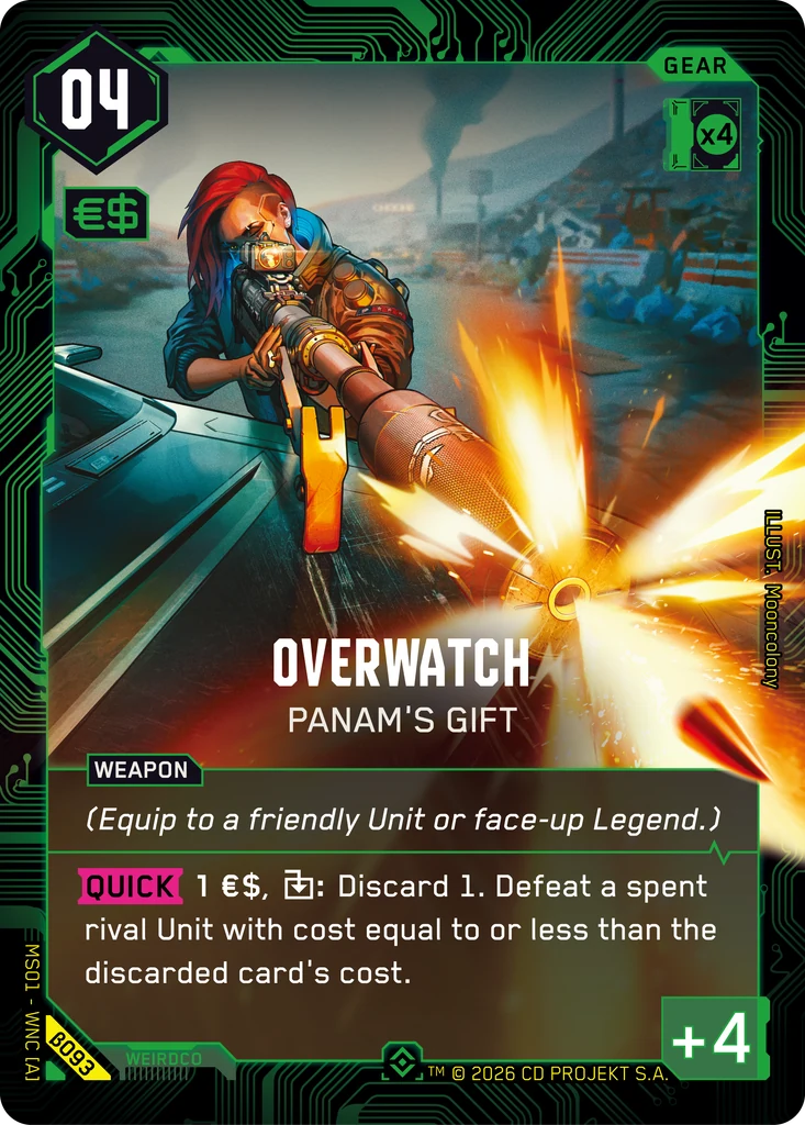 Overwatch, Panam's Gift β093 Foil Cyberpunk TCG card