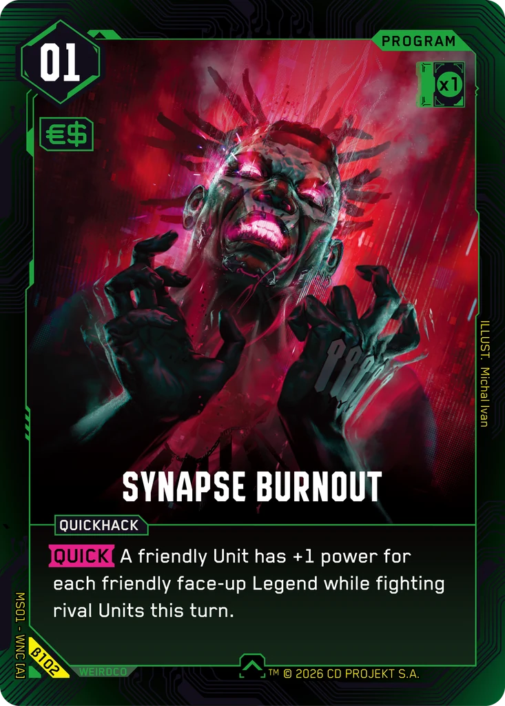 Synapse Burnout β102 Normal Cyberpunk TCG card