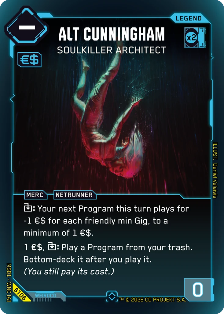 Alt Cunningham, Soulkiller Architect β106 Foil Cyberpunk TCG card