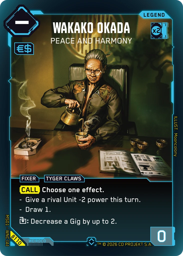 Wakako Okada, Peace and Harmony β110 Foil Cyberpunk TCG card