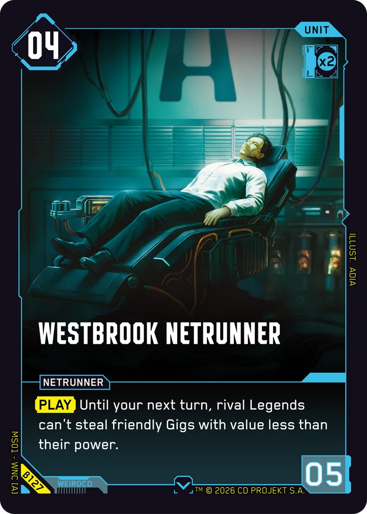 Westbrook Netrunner β127 Normal Cyberpunk TCG card