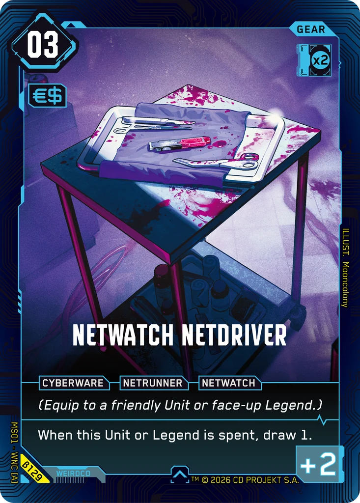 NetWatch Netdriver β129 Normal Cyberpunk TCG card