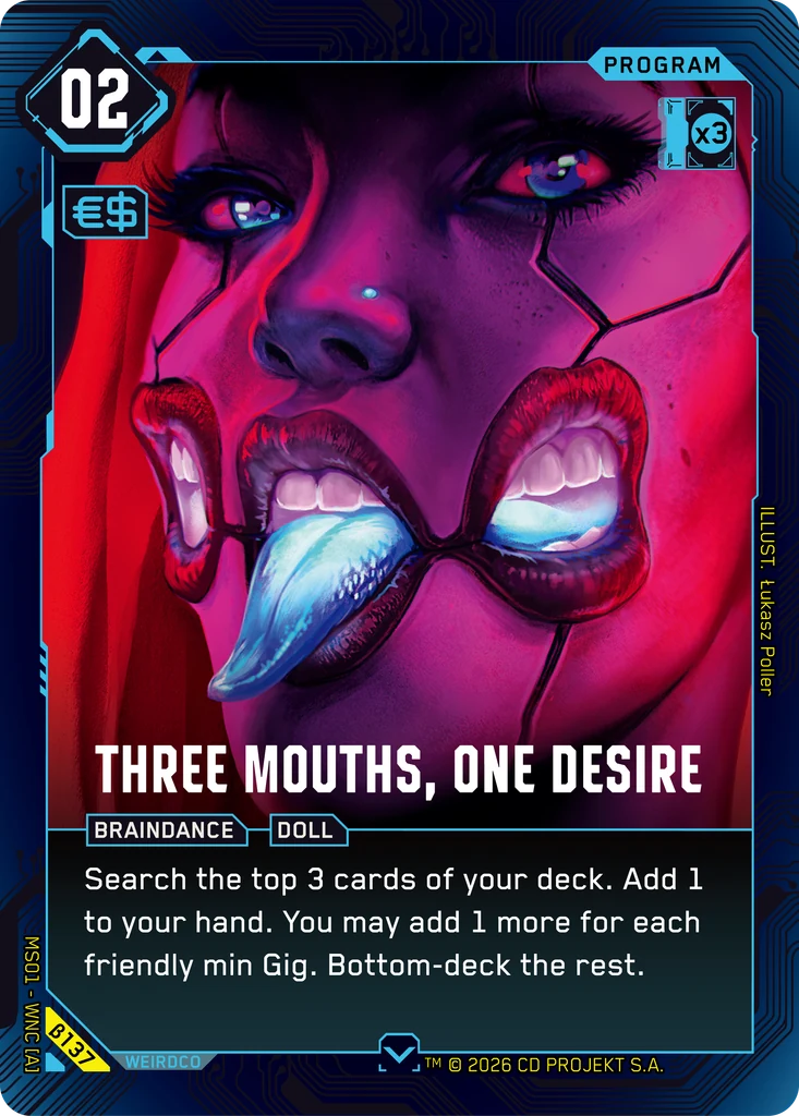 Three Mouths, One Desire β137 Normal Cyberpunk TCG card
