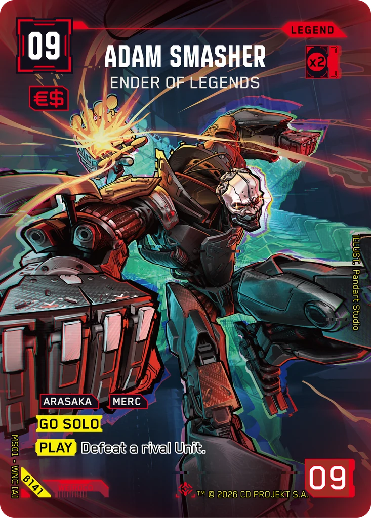 Adam Smasher, Ender of Legends β141 Foil Cyberpunk TCG card