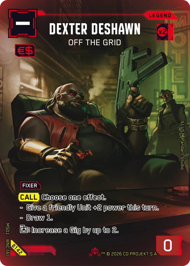 Dexter DeShawn, Off the Grid β142 Foil Cyberpunk TCG card