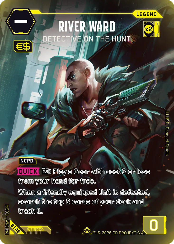River Ward, Detective on the Hunt β148 Foil Cyberpunk TCG card