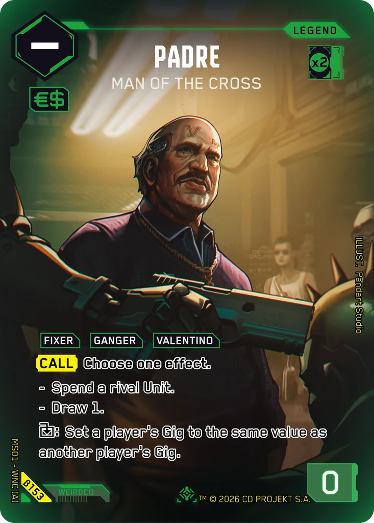 Padre, Man of the Cross β153 Foil Cyberpunk TCG card
