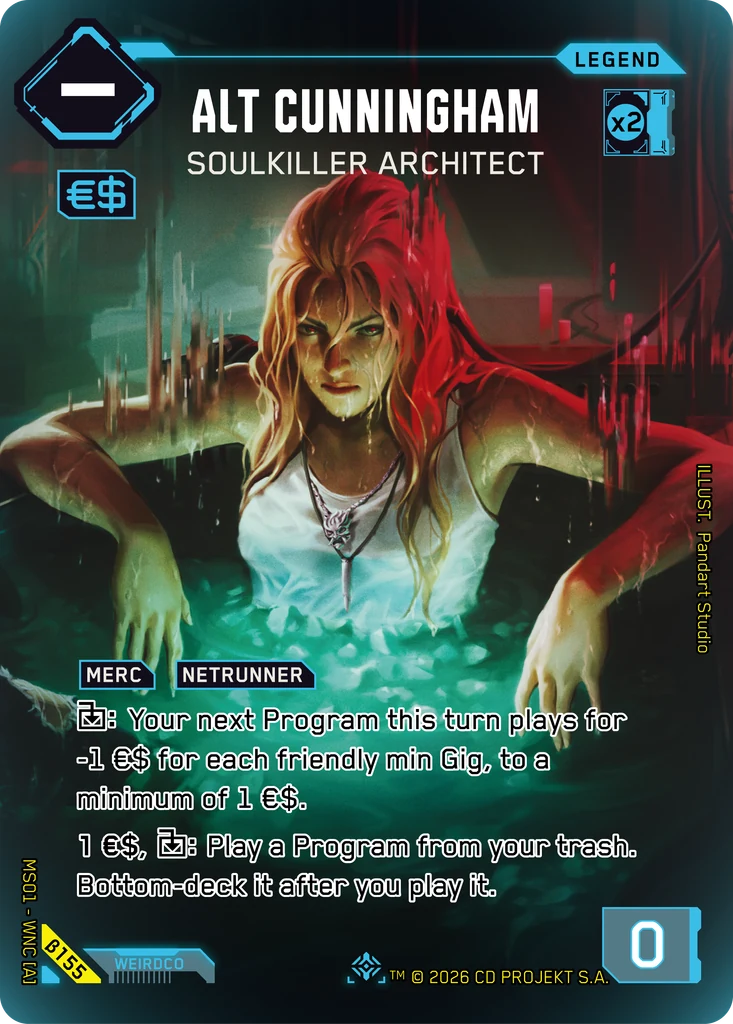 Alt Cunningham, Soulkiller Architect β155 Foil Cyberpunk TCG card