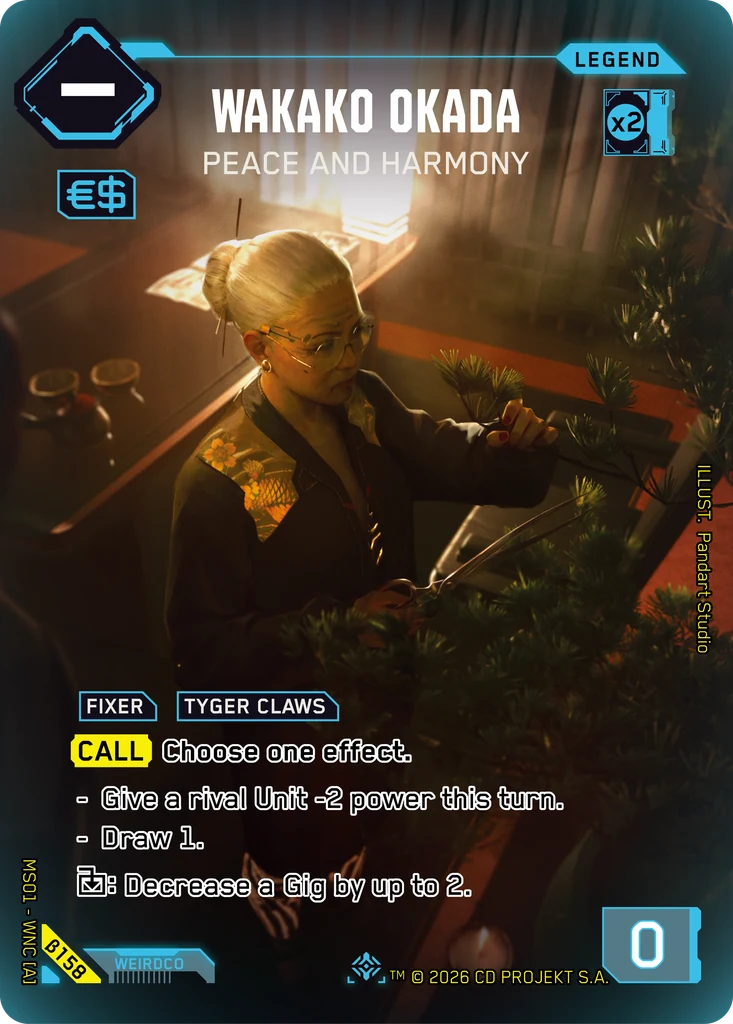 Wakako Okada, Peace and Harmony β158 Foil Cyberpunk TCG card
