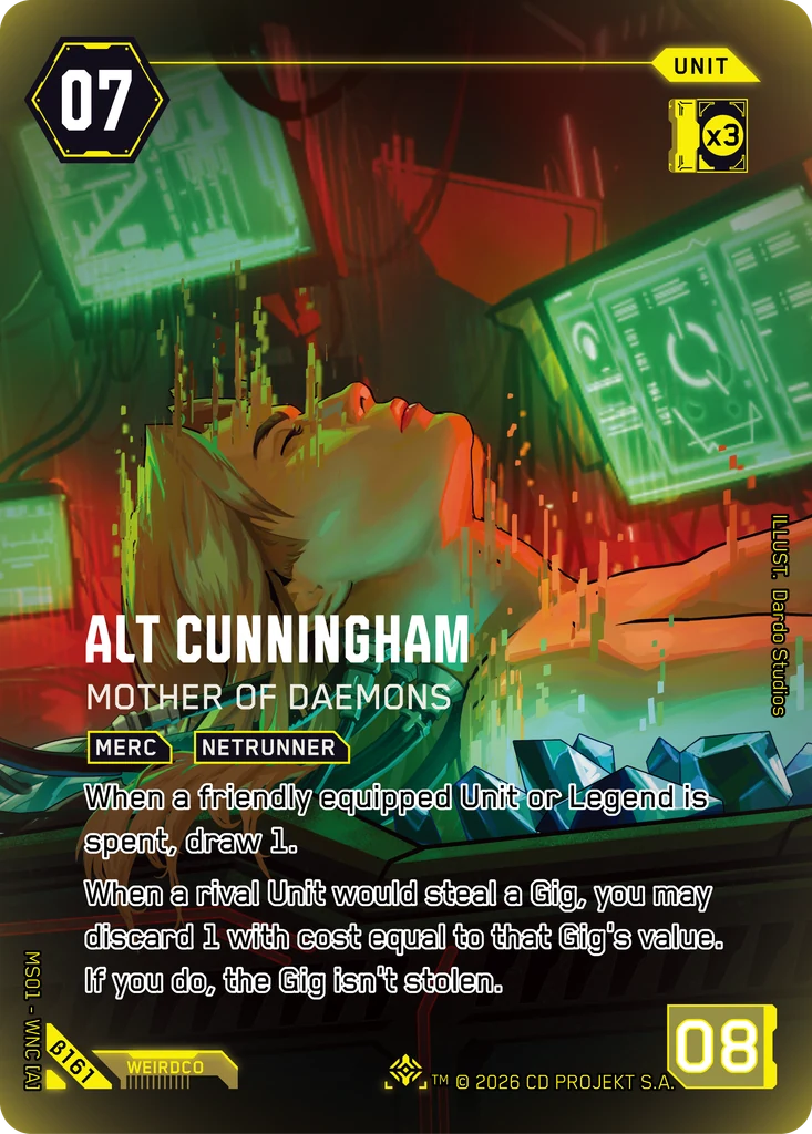 Alt Cunningham, Mother of Daemons β161 Foil Cyberpunk TCG card