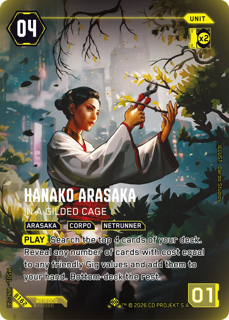 Hanako Arasaka, In a Gilded Cage β162 Foil Cyberpunk TCG card