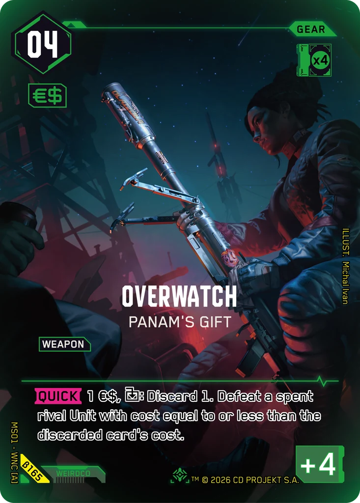 Overwatch, Panam's Gift β165 Foil Cyberpunk TCG card