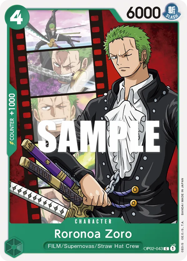 Roronoa Zoro OP02-043 Reprint