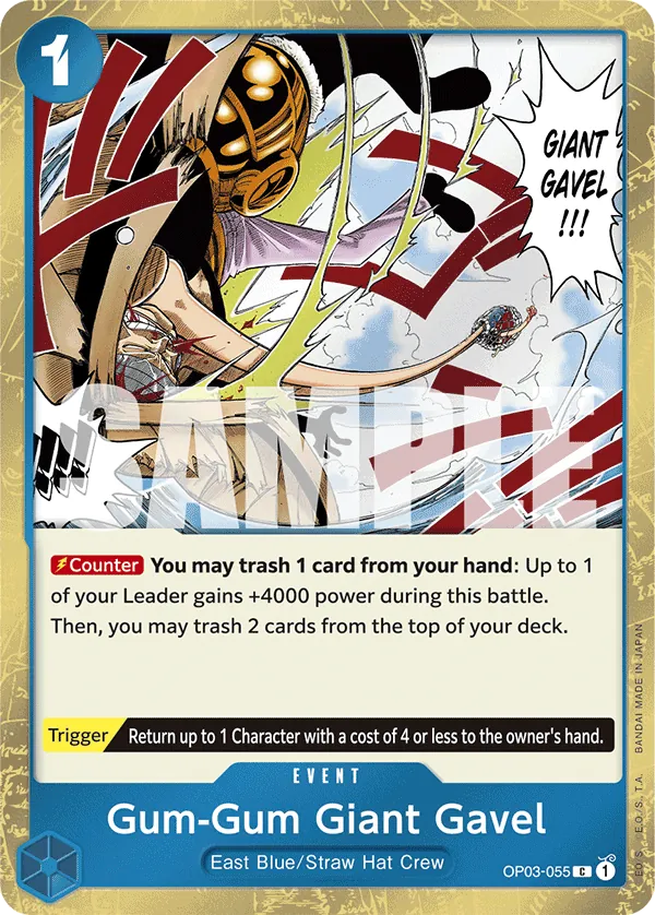Gum-Gum Giant Gavel OP03-055 Pirate Foil