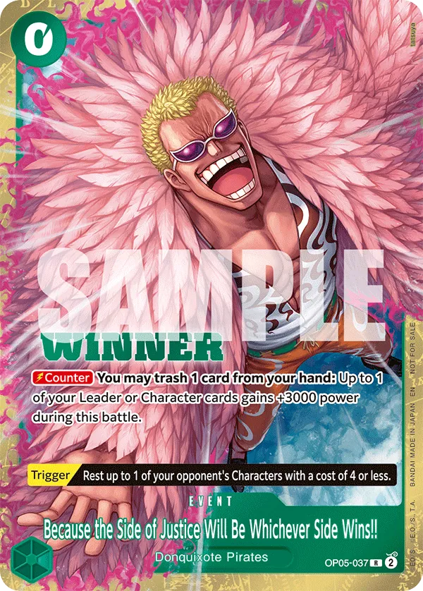 Because the Side of Justice Will Be Whichever Side Wins!! OP05-037 Full Art