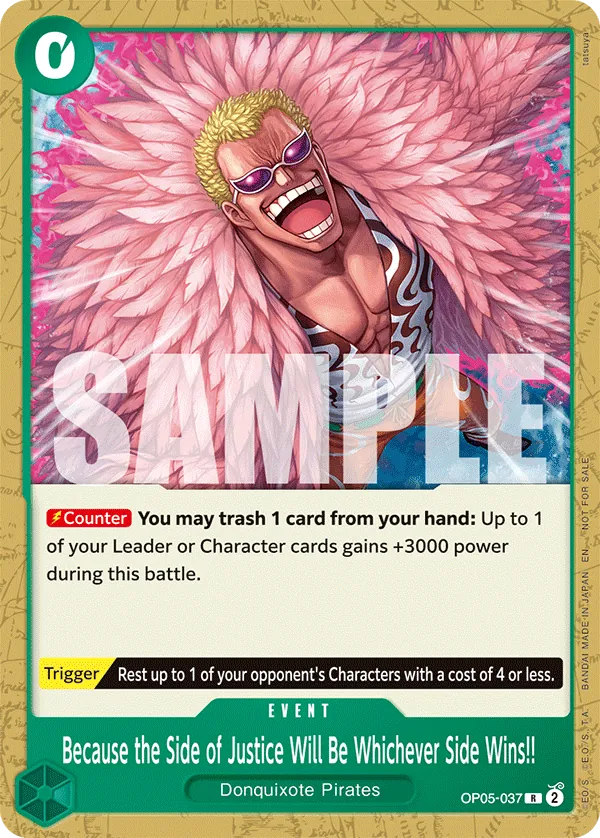 Because the Side of Justice Will Be Whichever Side Wins!! OP05-037 Alternate Art