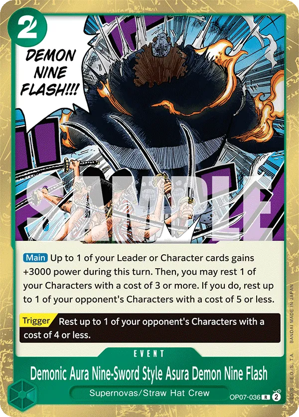 Demonic Aura Nine-Sword Style Asura Demon Nine Flash OP07-036 Reprint