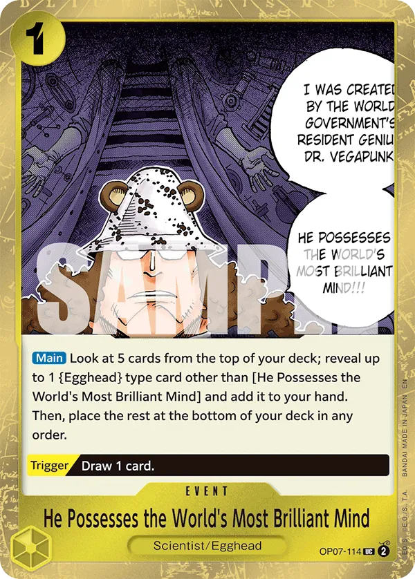 He Possesses the World's Most Brilliant Mind OP07-114 Pirate Foil