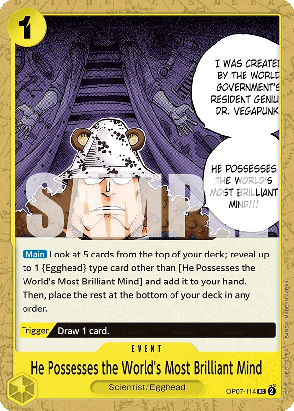 He Possesses the World's Most Brilliant Mind OP07-114 Reprint