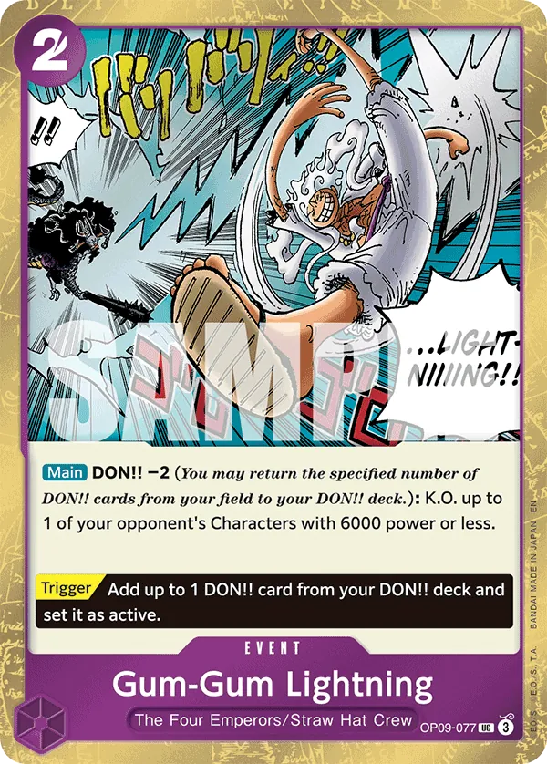 Gum-Gum Lightning OP09-077 Pirate Foil