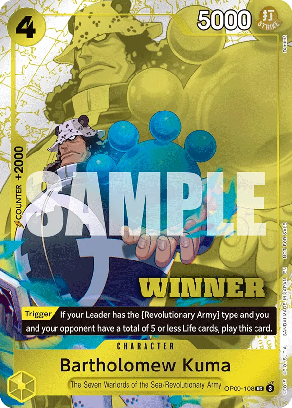 Bartholomew Kuma OP09-108 Full Art