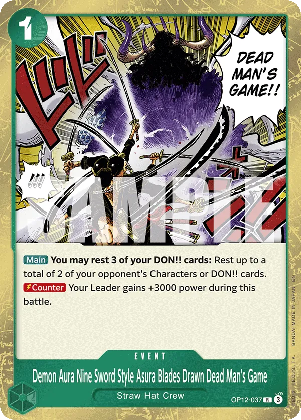 Demon Aura Nine Sword Style Asura Blades Drawn Dead Man's Game OP12-037 Normal