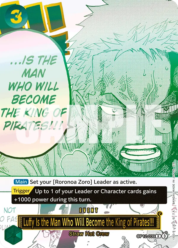 Luffy Is the Man Who Will Become the King of Pirates!!! OP12-039 Alternate Art