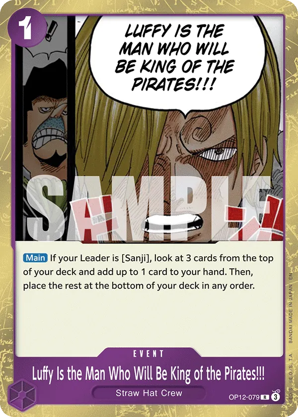 Luffy Is the Man Who Will Be King of the Pirates!!! OP12-079 Normal