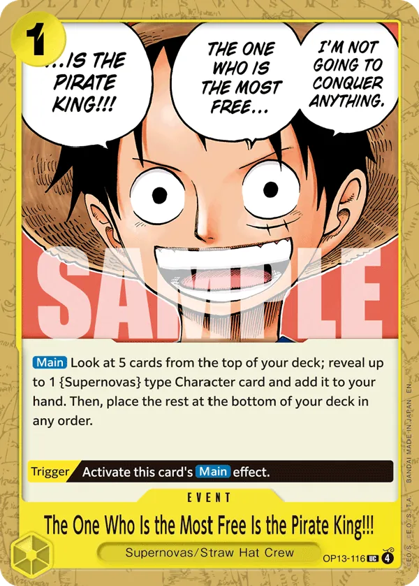 The One Who Is the Most Free Is the Pirate King!!! OP13-116 Normal