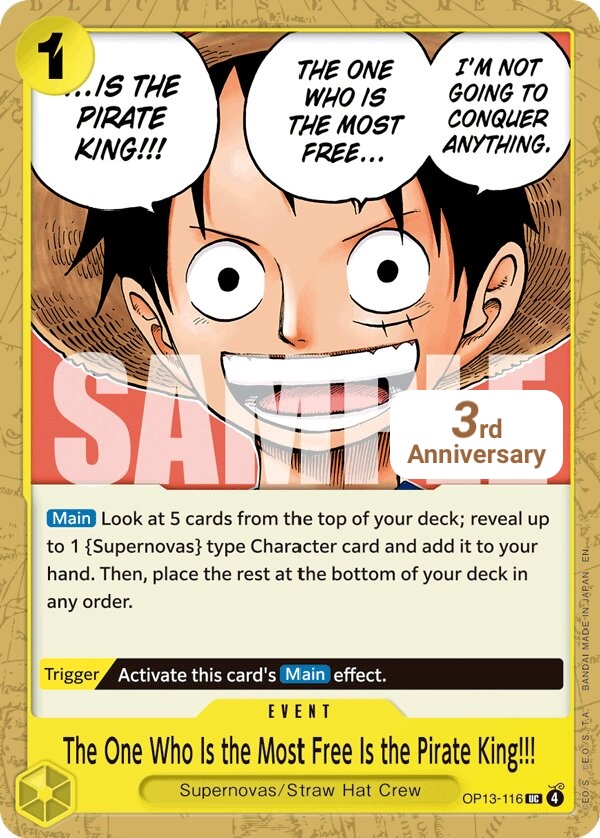 The One Who Is the Most Free Is the Pirate King!!! OP13-116 Normal