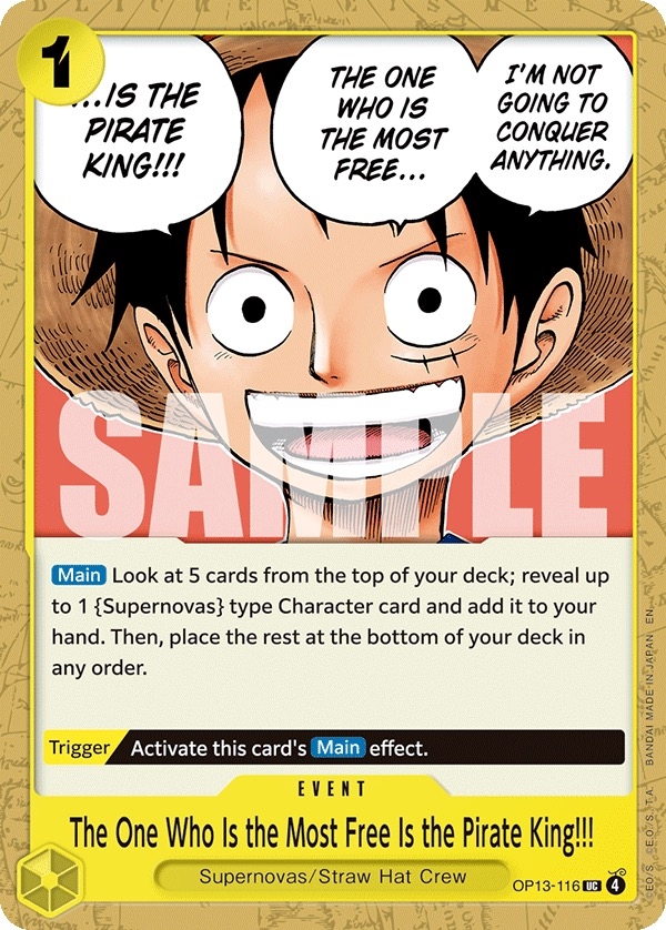 The One Who Is the Most Free Is the Pirate King!!! OP13-116 Normal