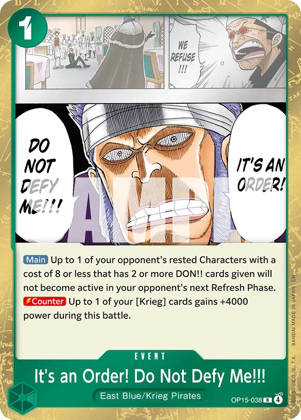 It's an Order! Do Not Defy Me!!! OP15-038 Normal