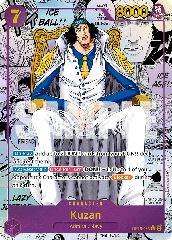 Kuzan OP16-063 Manga Rare