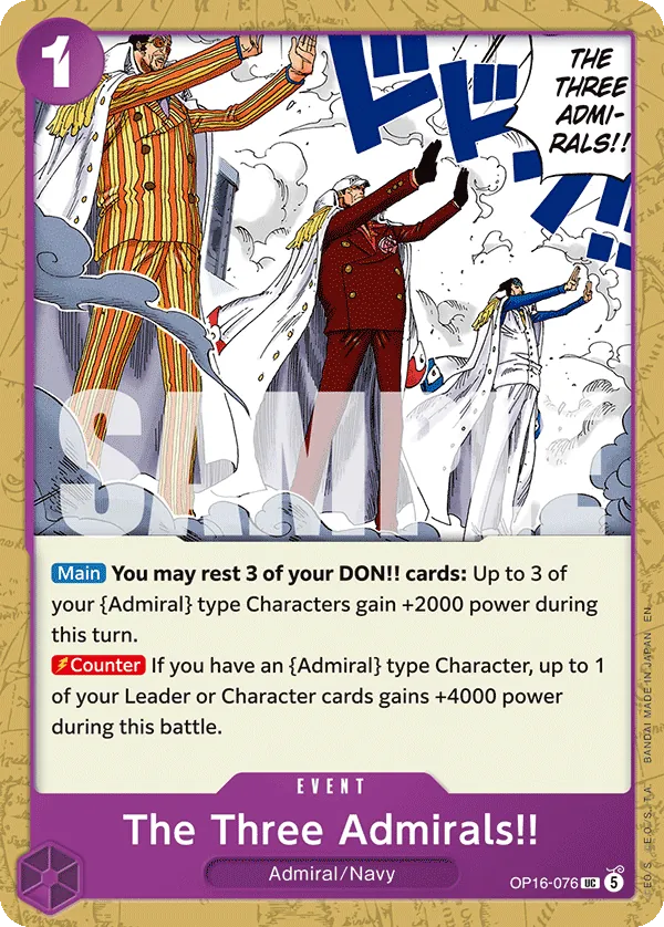 The Three Admirals!! OP16-076 Normal