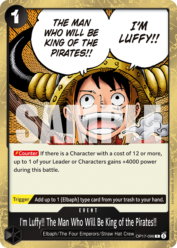 I'm Luffy!! The Man Who Will Be King of the Pirates!! OP17-096 Normal