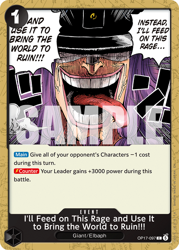 I'll Feed on This Rage and Use It to Bring the World to Ruin!!! OP17-097 Normal