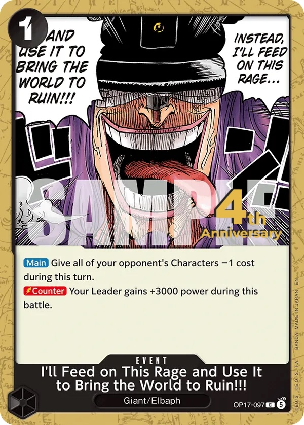I'll Feed on This Rage and Use It to Bring the World to Ruin!!! OP17-097 Normal