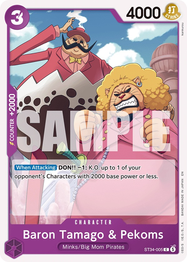 Baron Tamago & Pekoms ST34-005 Normal One Piece TCG card