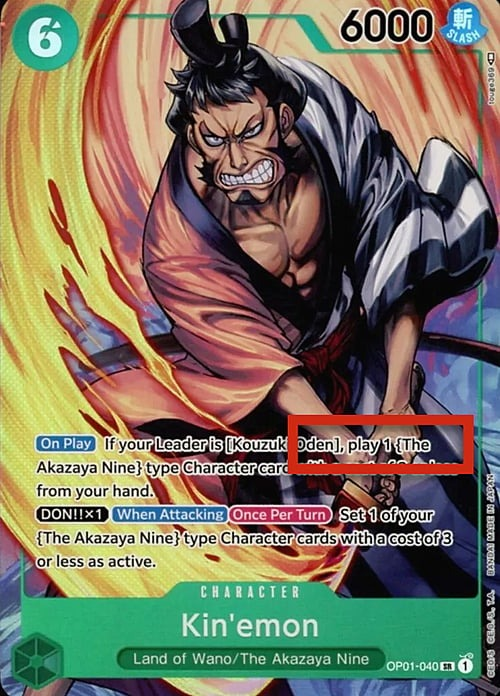 Kin'emon OP01-040 Alternate Art