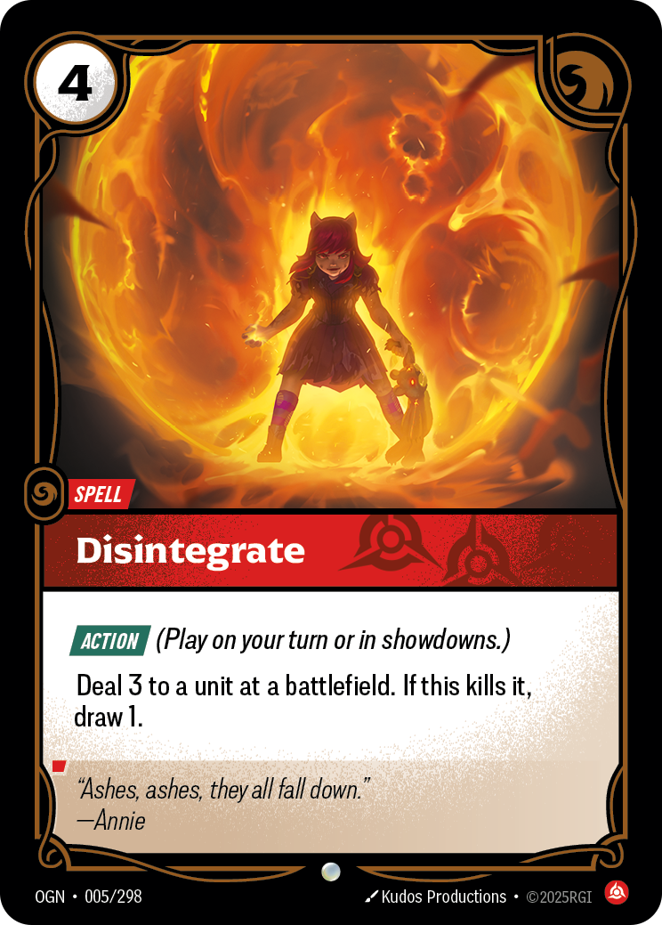 Disintegrate OGN-005/298 Normal Riftbound card